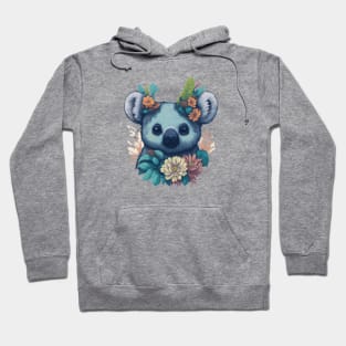 Cute Koala bear face with flowers t-shirt design, apparel, mugs, cases, wall art, stickers, travel mug Hoodie